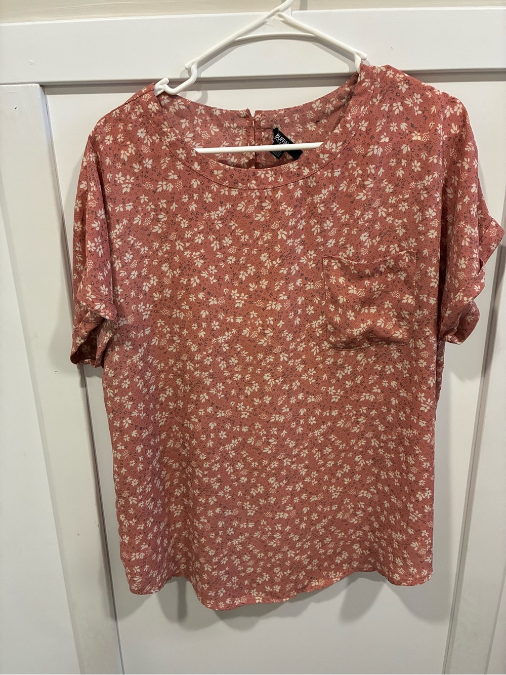 Buffalo David Bitton Dusty Rose Floral Pocket Tee